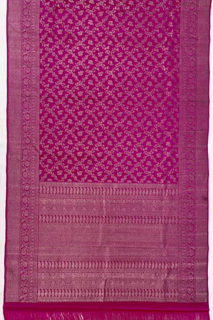 Kanchipuram Silk Antique Zari Jaal And Butta Purple Saree