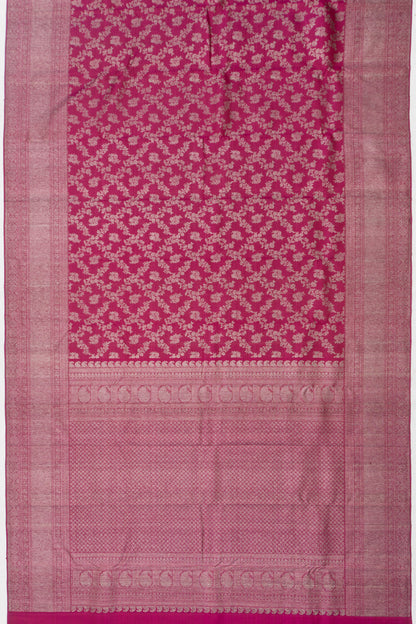 Kanchipuram Silk Antique Zari Jaal And Butta Pink Saree