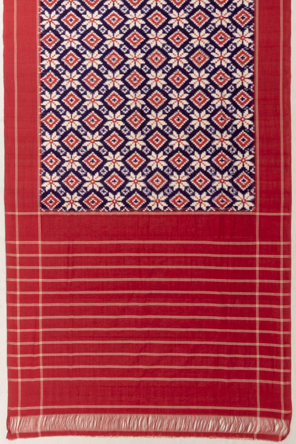 Telia Rumal Natural Dye Pochampally Cotton Double Ikat Violet Saree