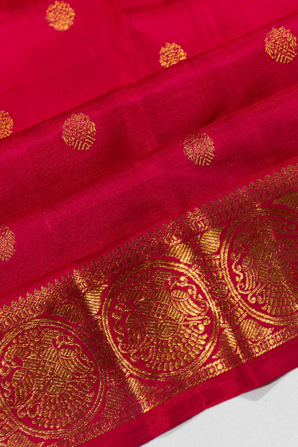 Kanchipuram Silk Butta Red Saree 1214762194