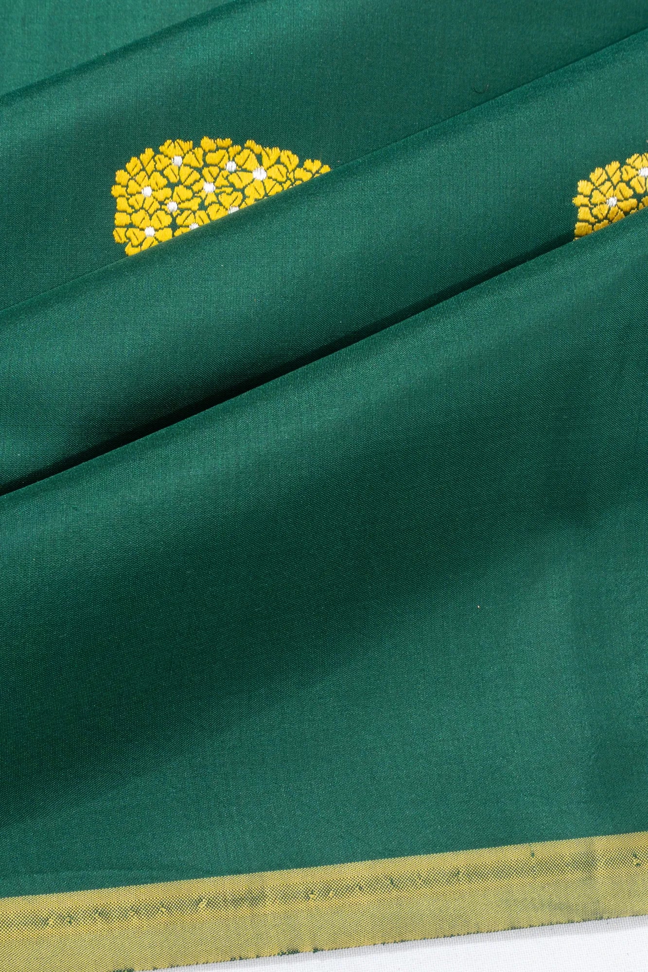 Banarasi Silk Butta Dark Green Saree