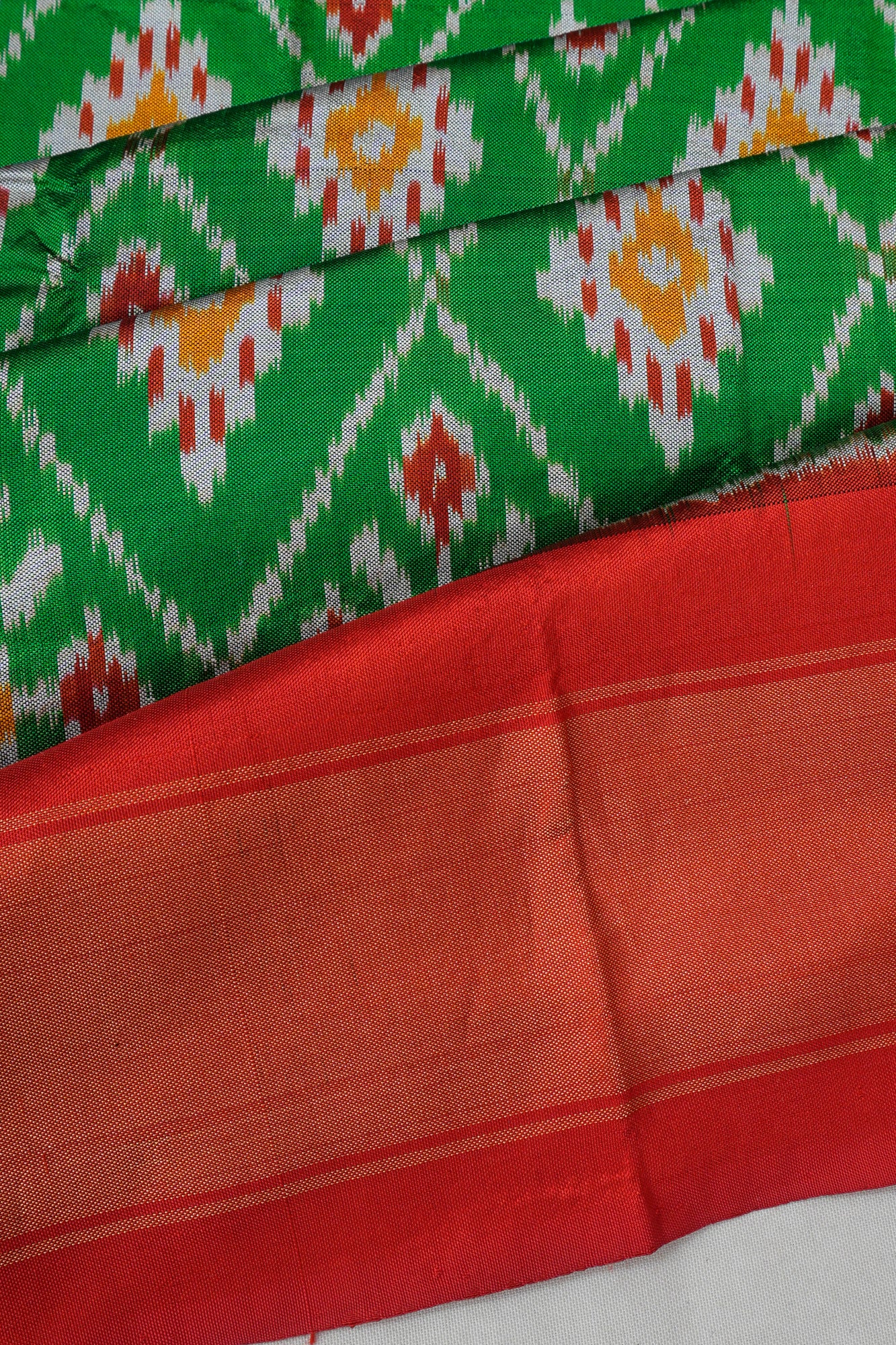 Pochampally Silk Ikat Green Dupatta