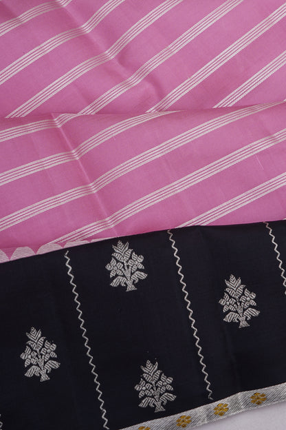 Classic Kanchipuram Silk Lines Pink Saree