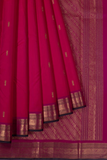 Kanchipuram Silk Butta Rani Pink Saree