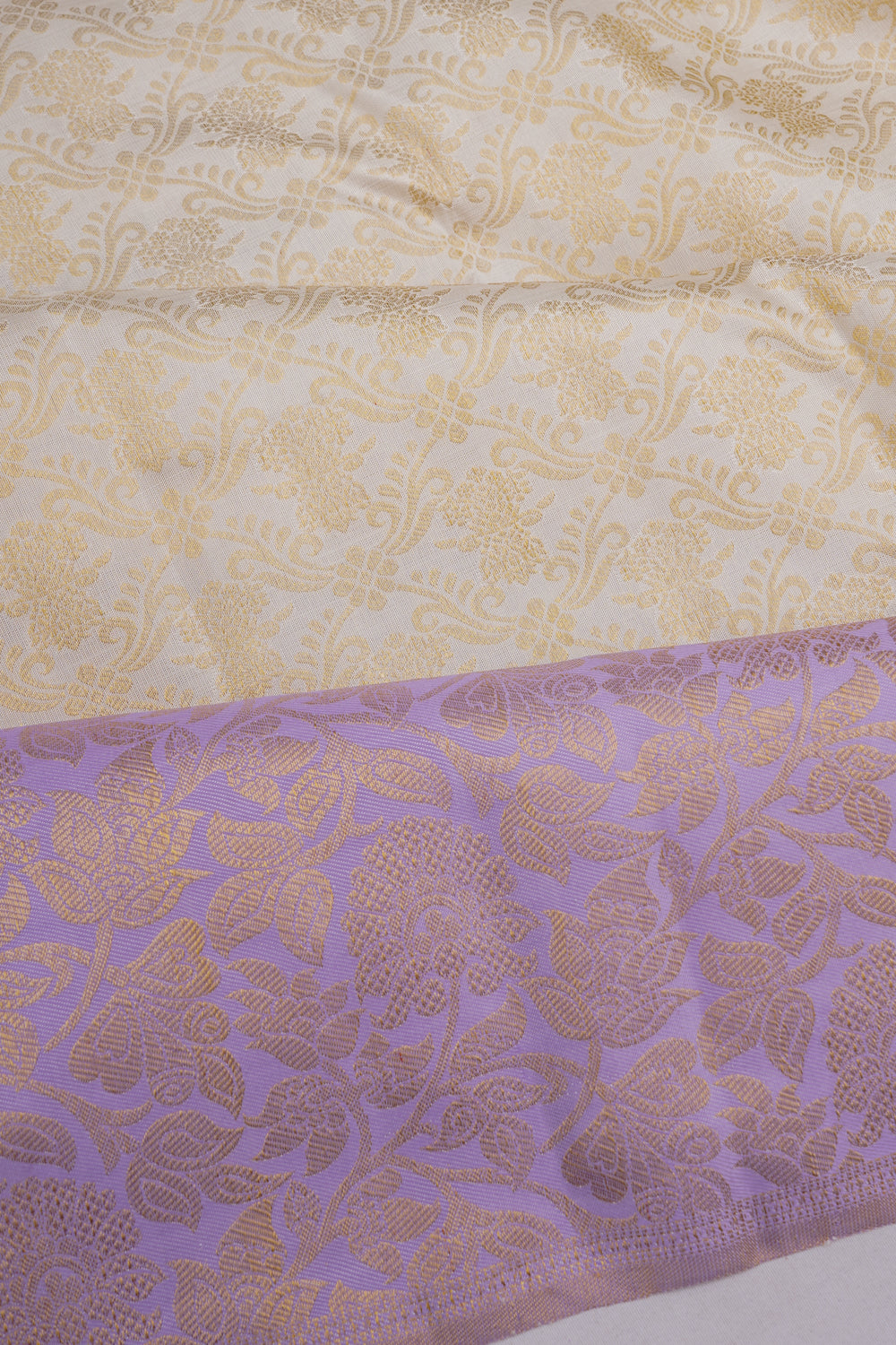 Kanchipuram Silk Brocade White Saree