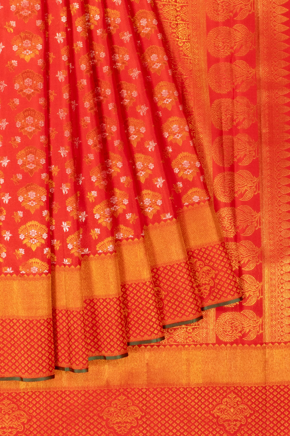 Kanchipuram Silk Brocade Red Saree