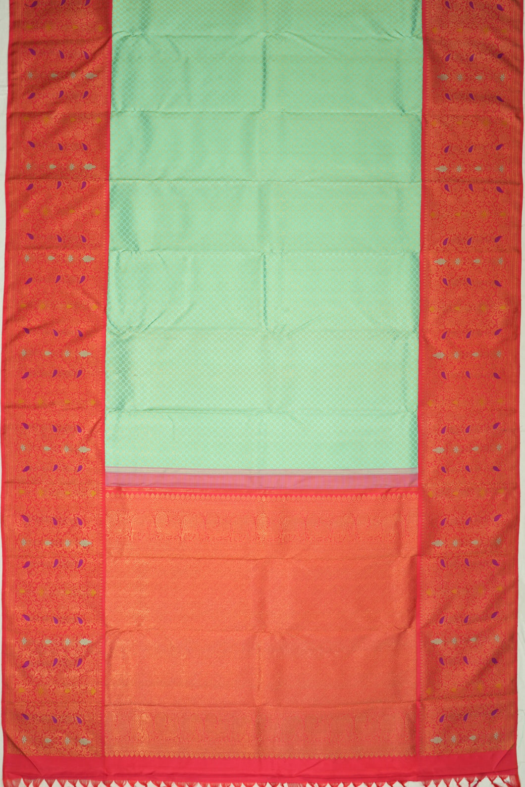 Kanchipuram Silk Brocade Sea Green Saree