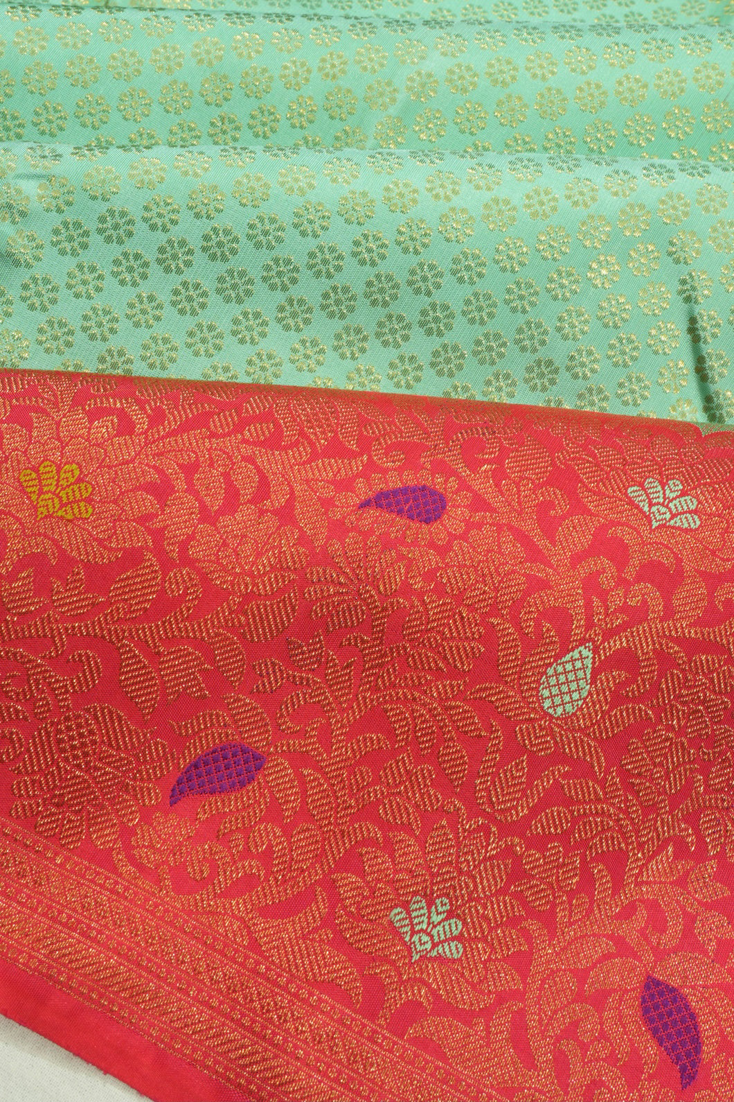 Kanchipuram Silk Brocade Sea Green Saree