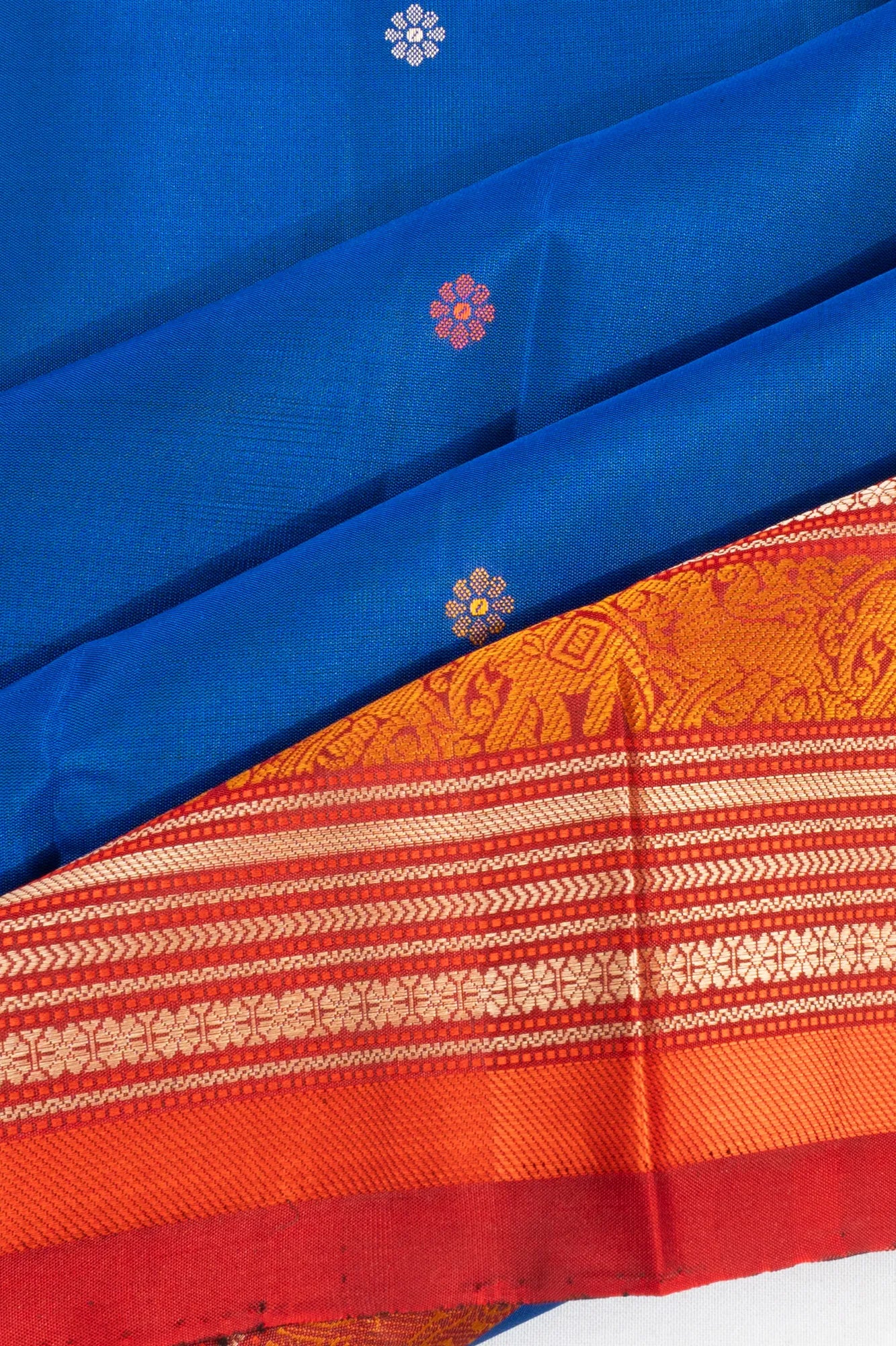 Taranga Kanchi Silk Butta Royal Blue Saree