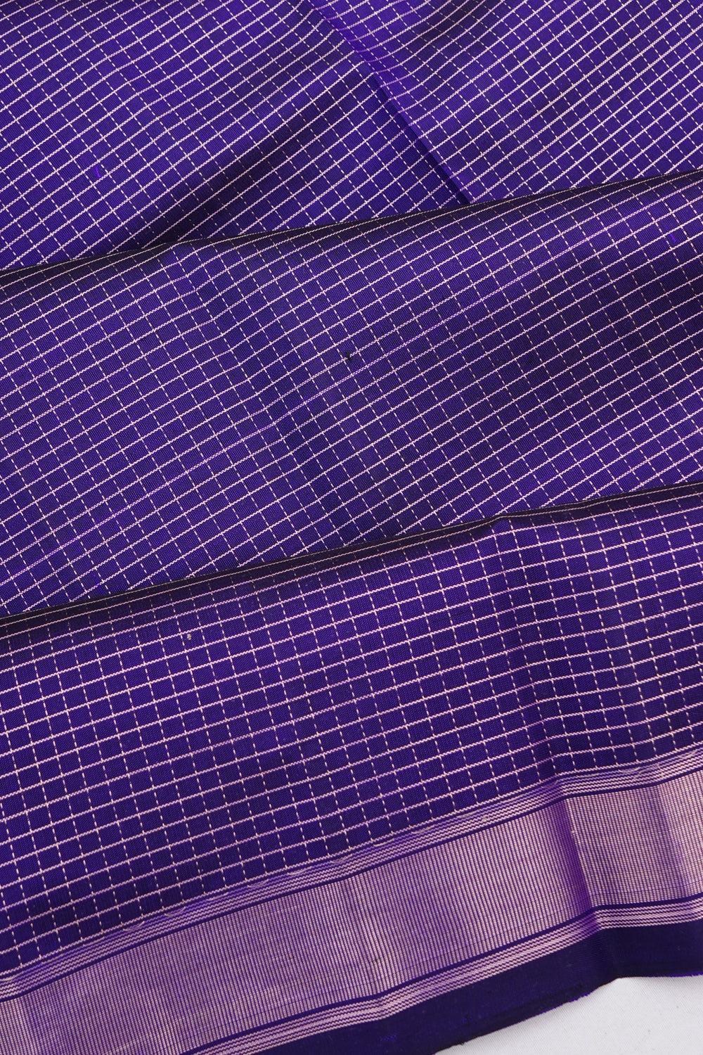 Kanchipuram Silk Kattam Checks Royal Blue Saree