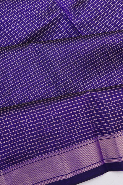 Kanchipuram Silk Kattam Checks Royal Blue Saree