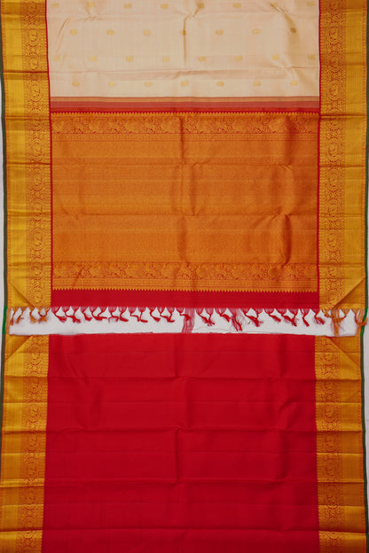 Kanchipuram Silk Butta Cream Saree