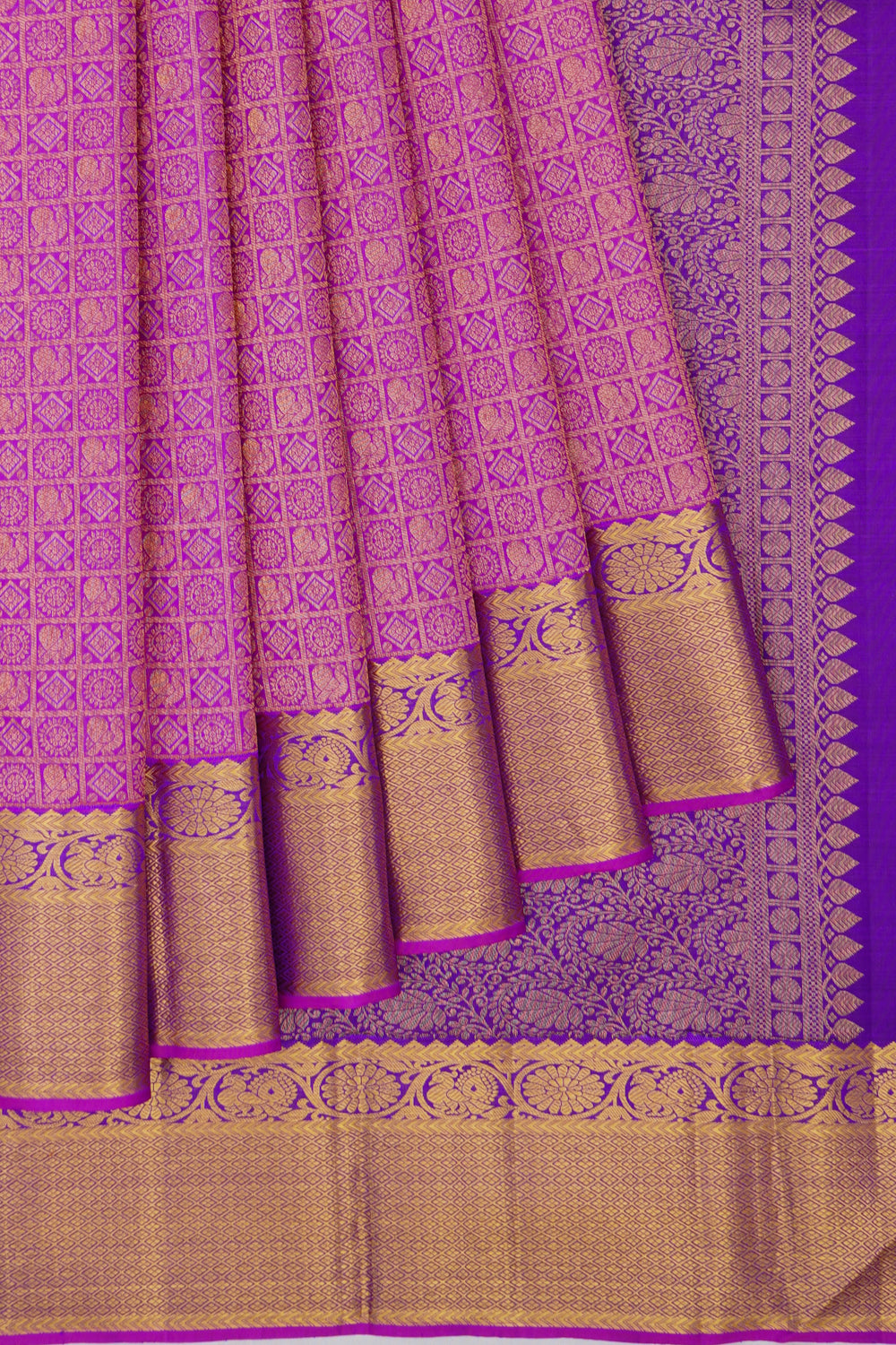 Kanchipuram Silk Brocade Pink Saree