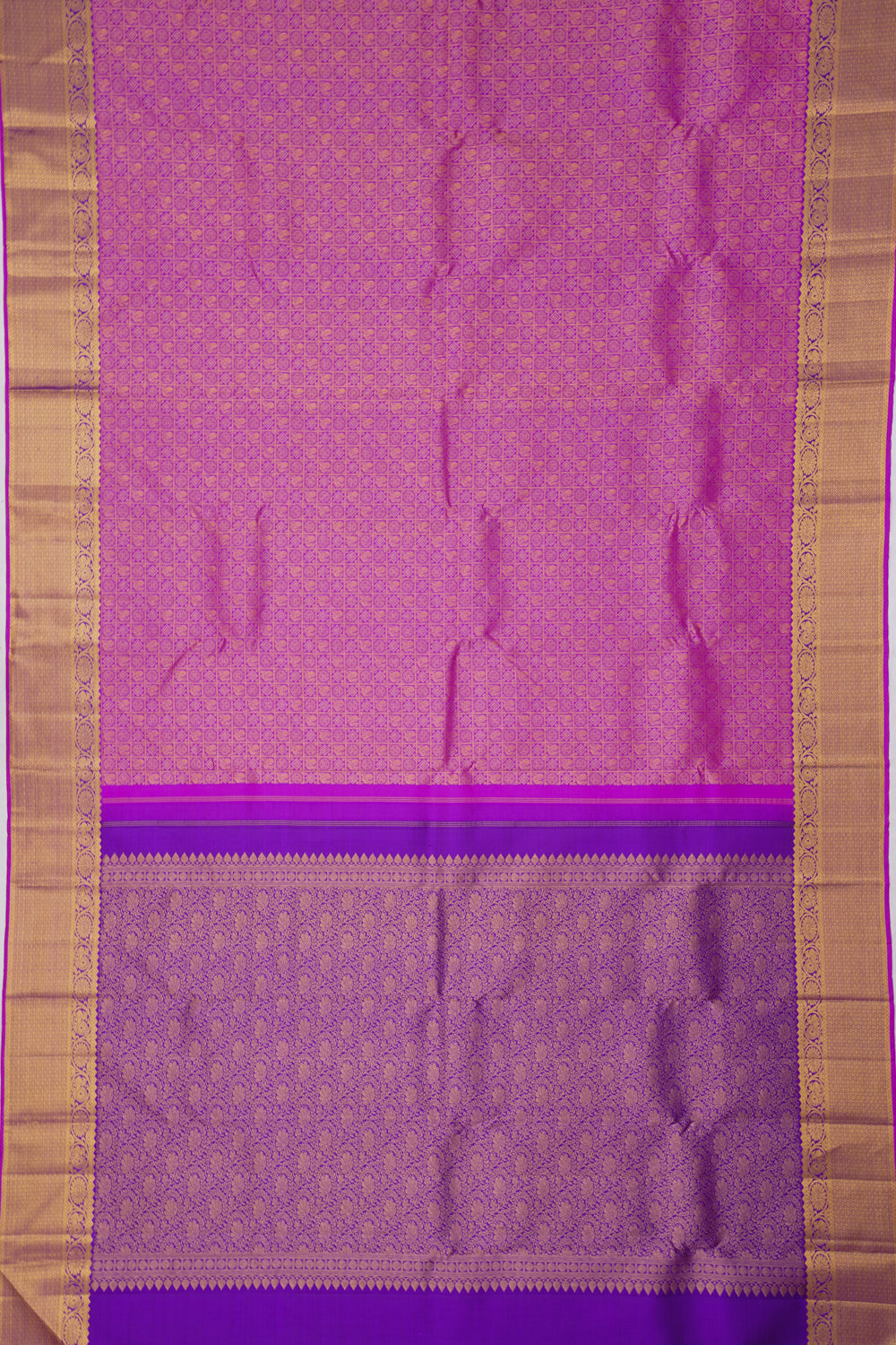 Kanchipuram Silk Brocade Pink Saree