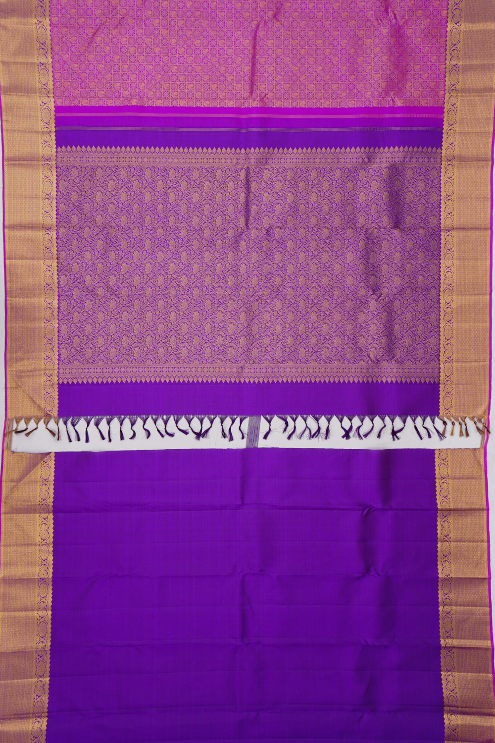 Kanchipuram Silk Brocade Pink Saree