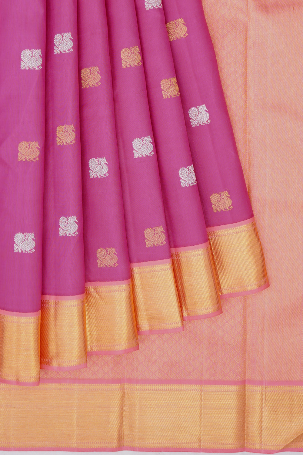 Kanchipuram Silk Butta Magenta Saree