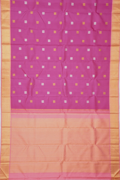 Kanchipuram Silk Butta Magenta Saree