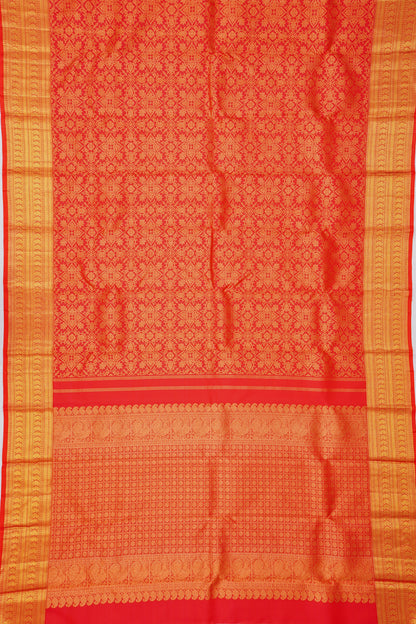 Kanchipuram Silk Brocade Red Saree