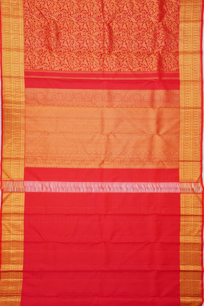 Kanchipuram Silk Brocade Red Saree