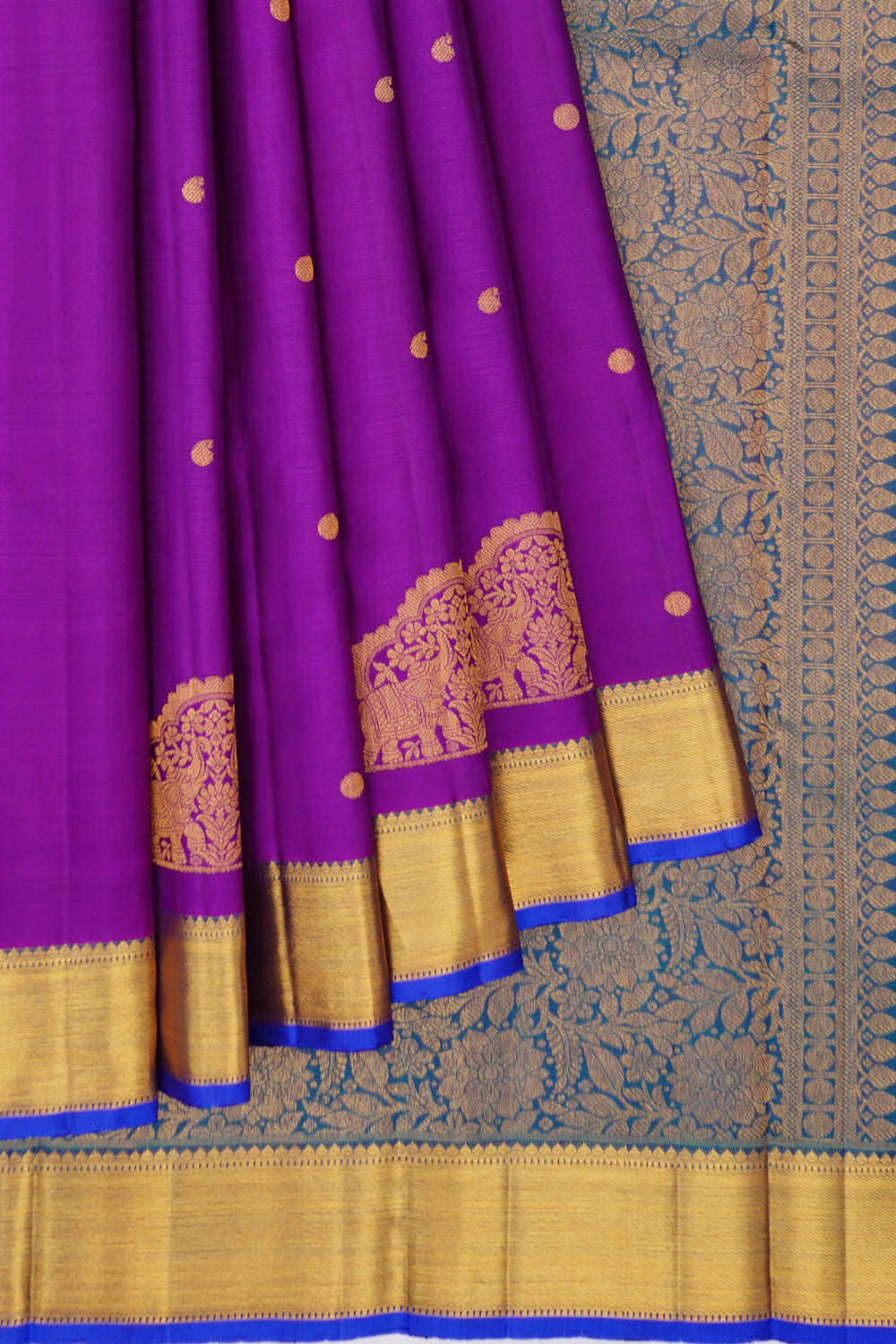 Kanchipuram Silk Butta Violet Saree
