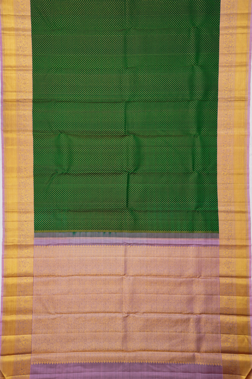 Kanchipuram Silk Brocade Dark Green Saree