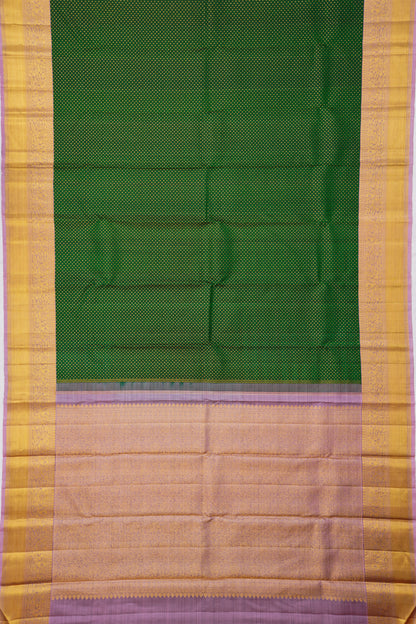 Kanchipuram Silk Brocade Dark Green Saree