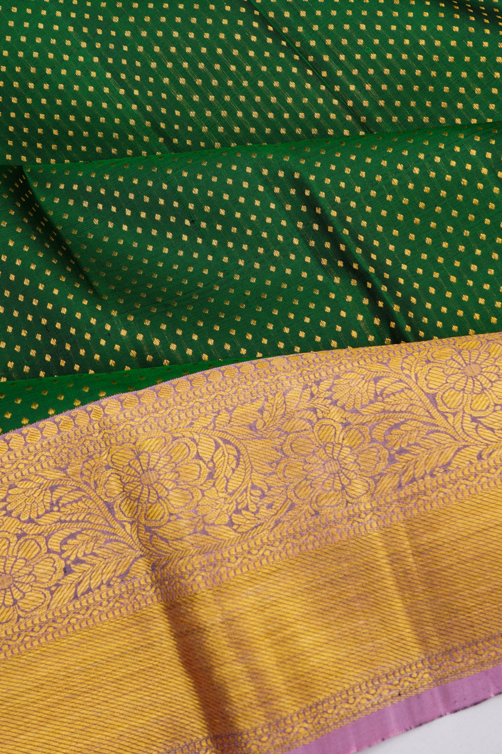 Kanchipuram Silk Brocade Dark Green Saree