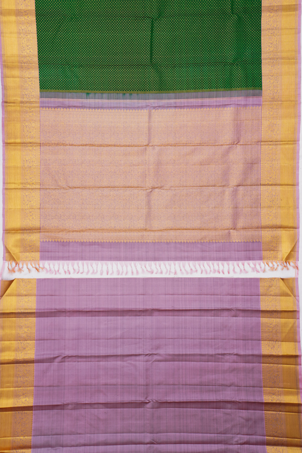 Kanchipuram Silk Brocade Dark Green Saree