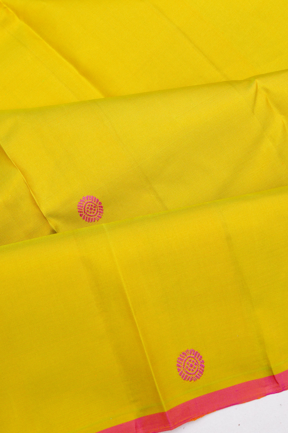 Kanchipuram Silk Resham Butta Yellow Saree