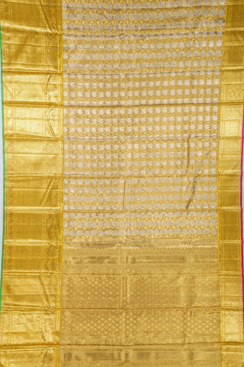 Kanchipuram Silk Tissue Brocade Gold Saree