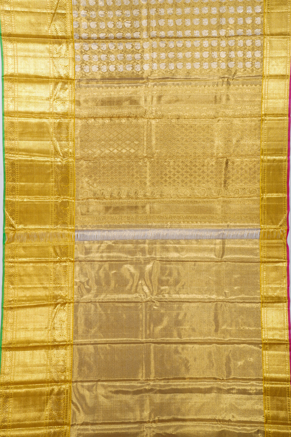 Kanchipuram Silk Tissue Brocade Gold Saree