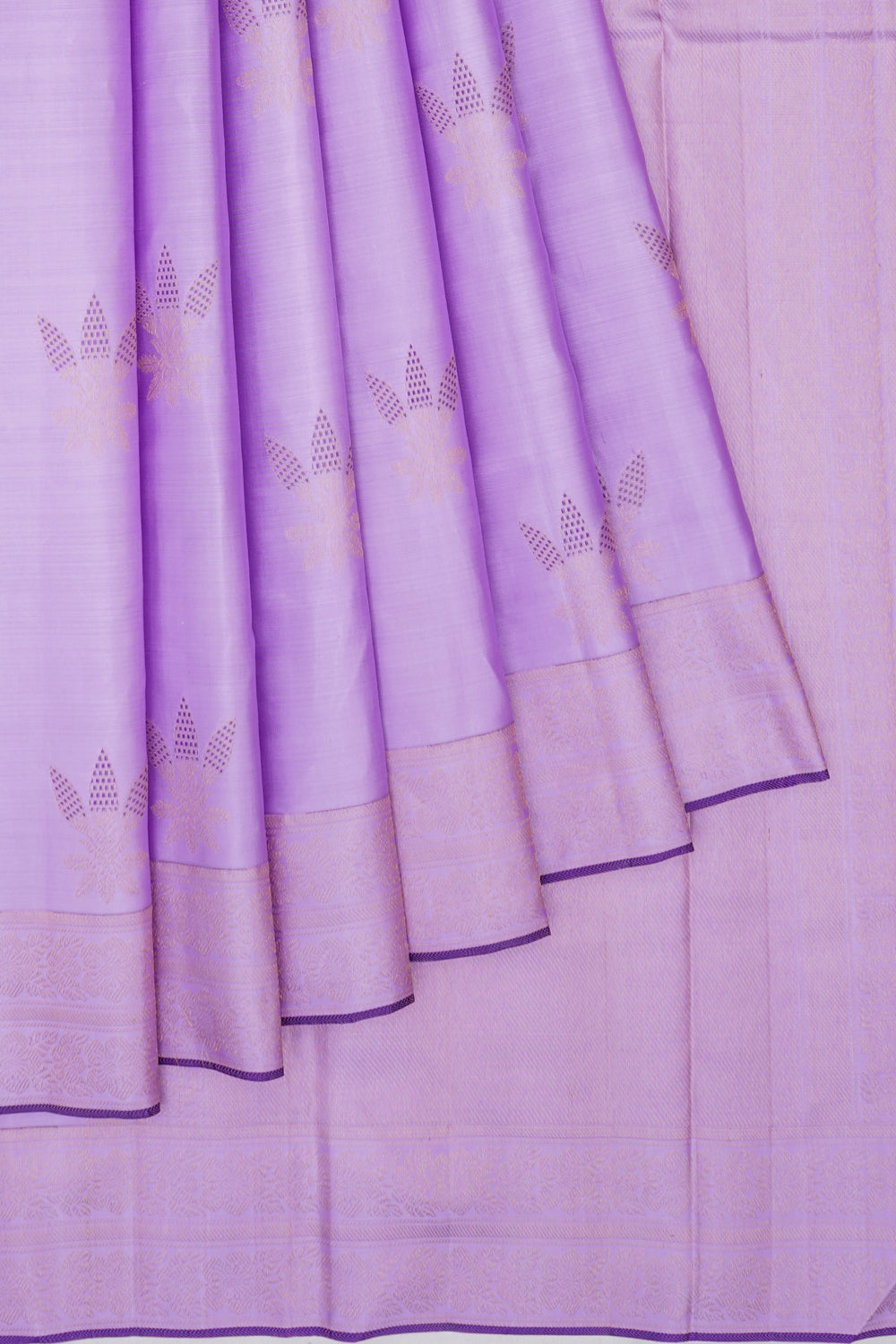 Kanchipuram Silk Butta Lavender Saree