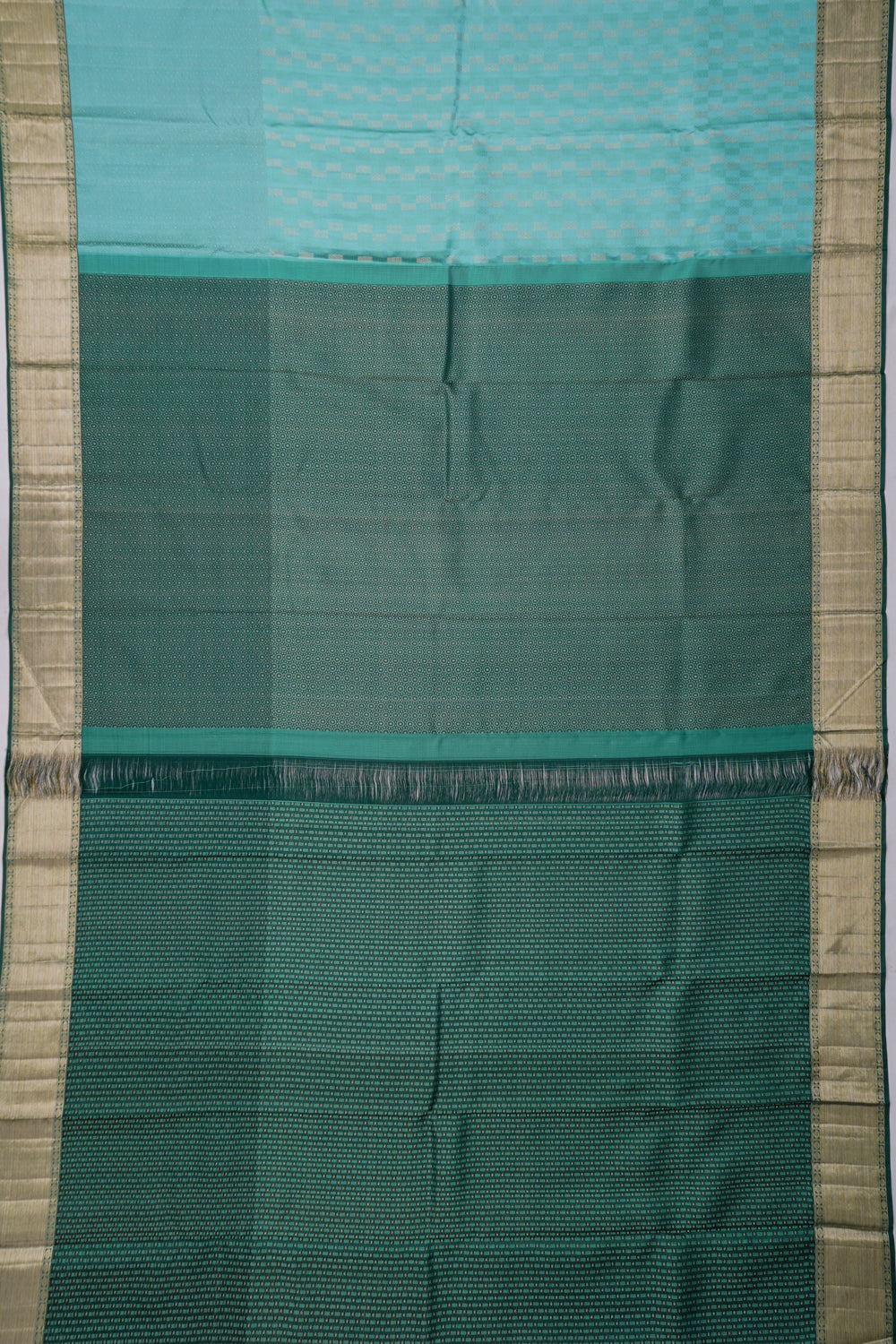 Kanchipuram Silk Brocade Sea Blue Saree