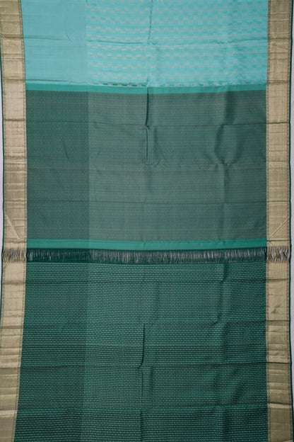 Kanchipuram Silk Brocade Sea Blue Saree