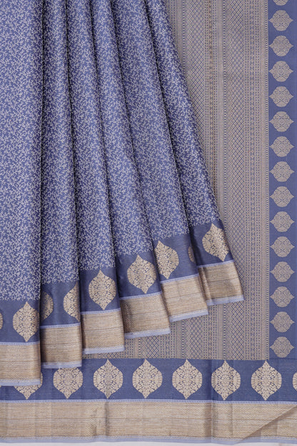Kanchipuram Silk Brocade Blue Saree