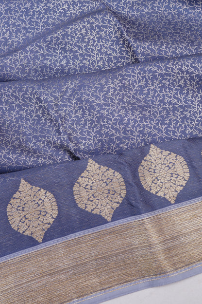 Kanchipuram Silk Brocade Blue Saree
