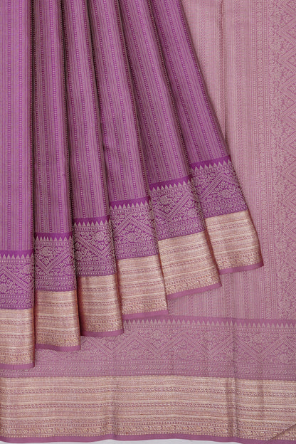 Kanchipuram Silk Brocade Purple Saree