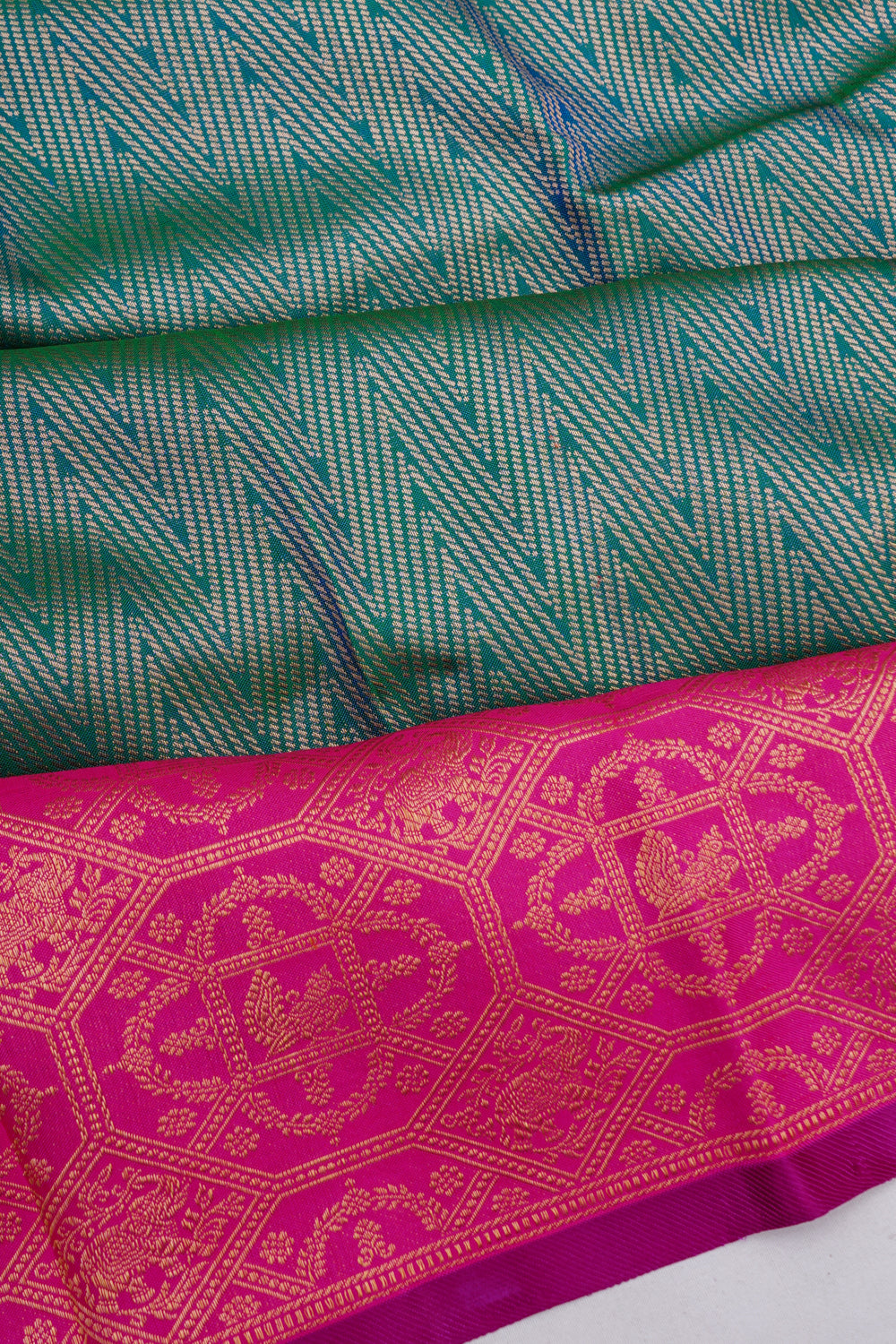 Kanchipuram Silk Brocade Green Saree