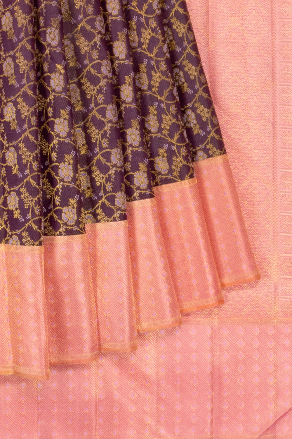 Kanchipuram Silk Brocade Purple Saree