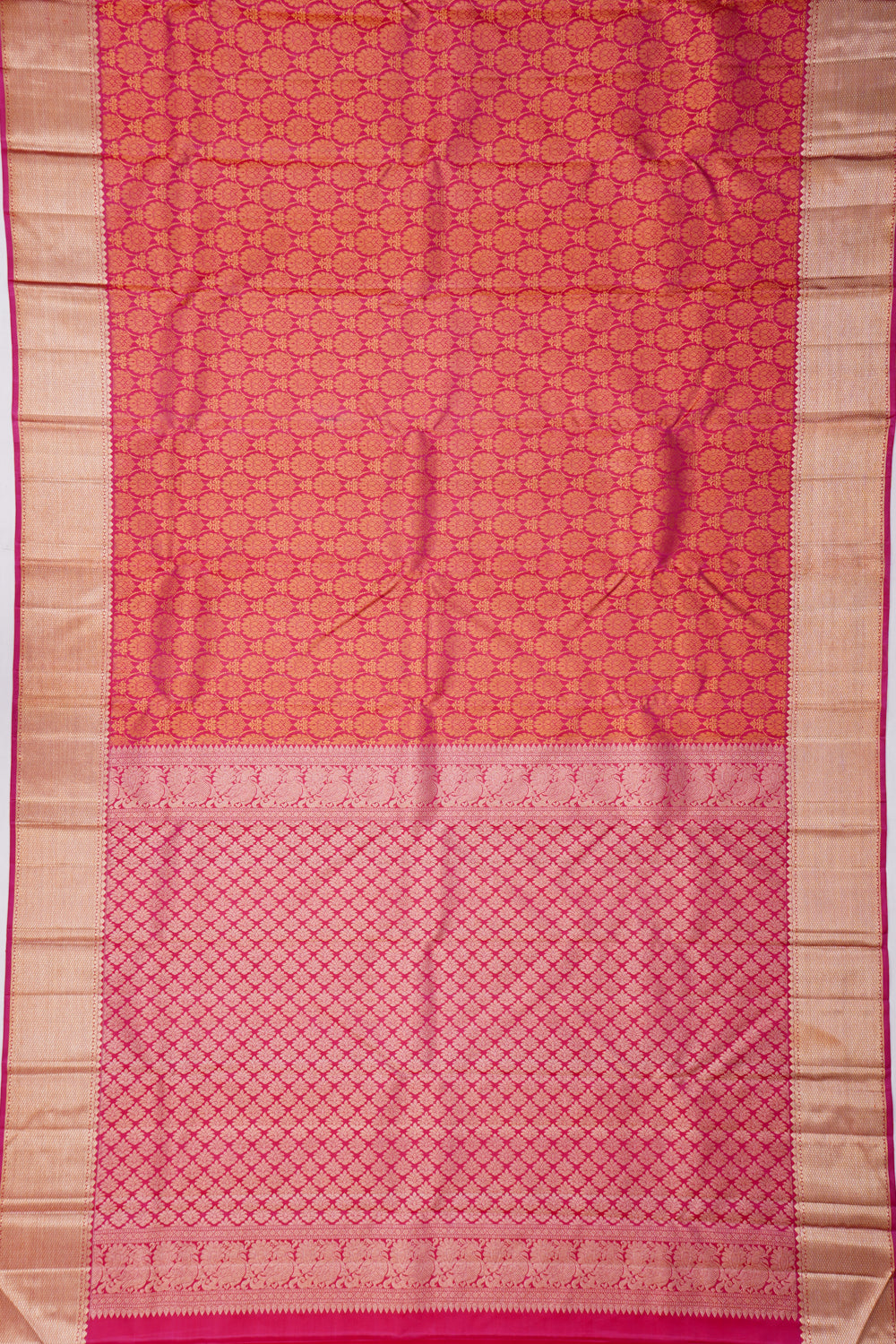 Kanchipuram Silk Floral Brocade Pink Saree