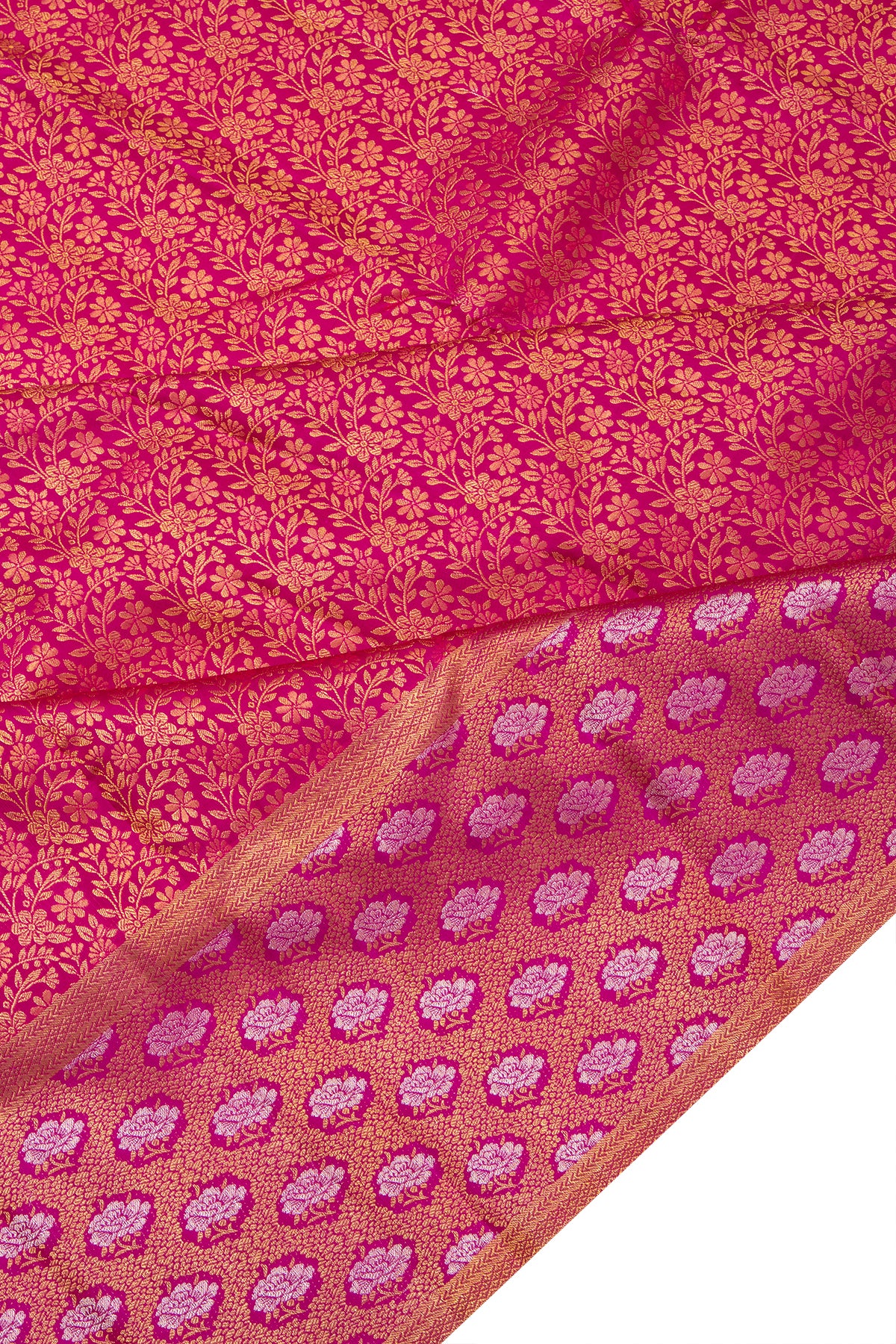 Kanchipuram Silk Brocade Pink Saree