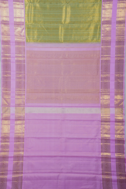 Kanchipuram Silk Tissue Brocade Pastel Green Saree