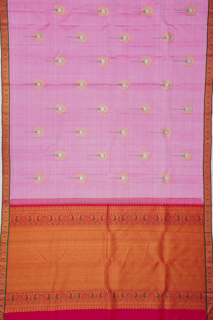 Kanchipuram Silk Butta Lavender Saree With Very Small Border
