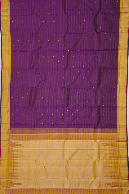 Kanchipuram Silk Oosi Lines And Butta Purple Saree