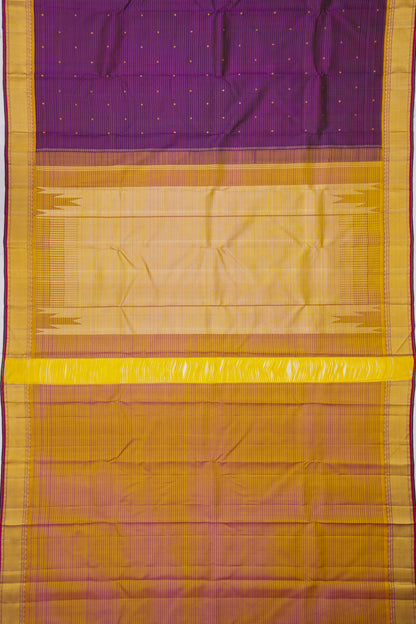 Kanchipuram Silk Oosi Lines And Butta Purple Saree