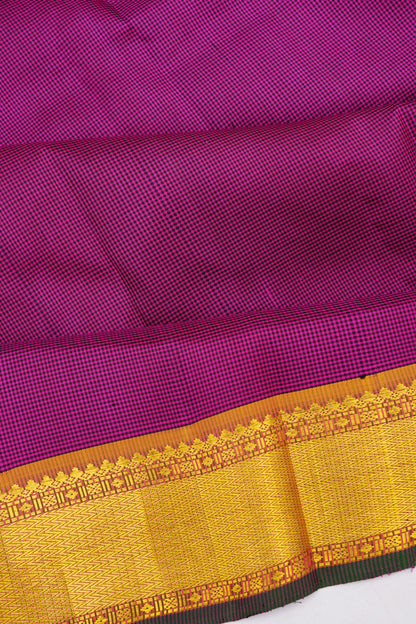 Kanchipuram Silk Checks Purple Saree