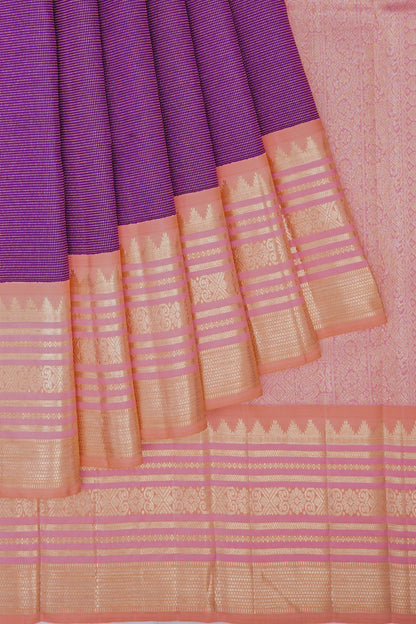 Kanchipuram Silk Brocade Purple Saree