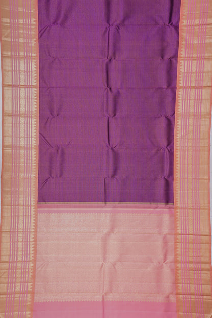 Kanchipuram Silk Brocade Purple Saree