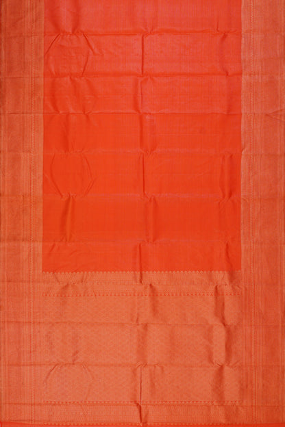Taranga Kanchi Silk Tissue Oosi Lines Orange Saree