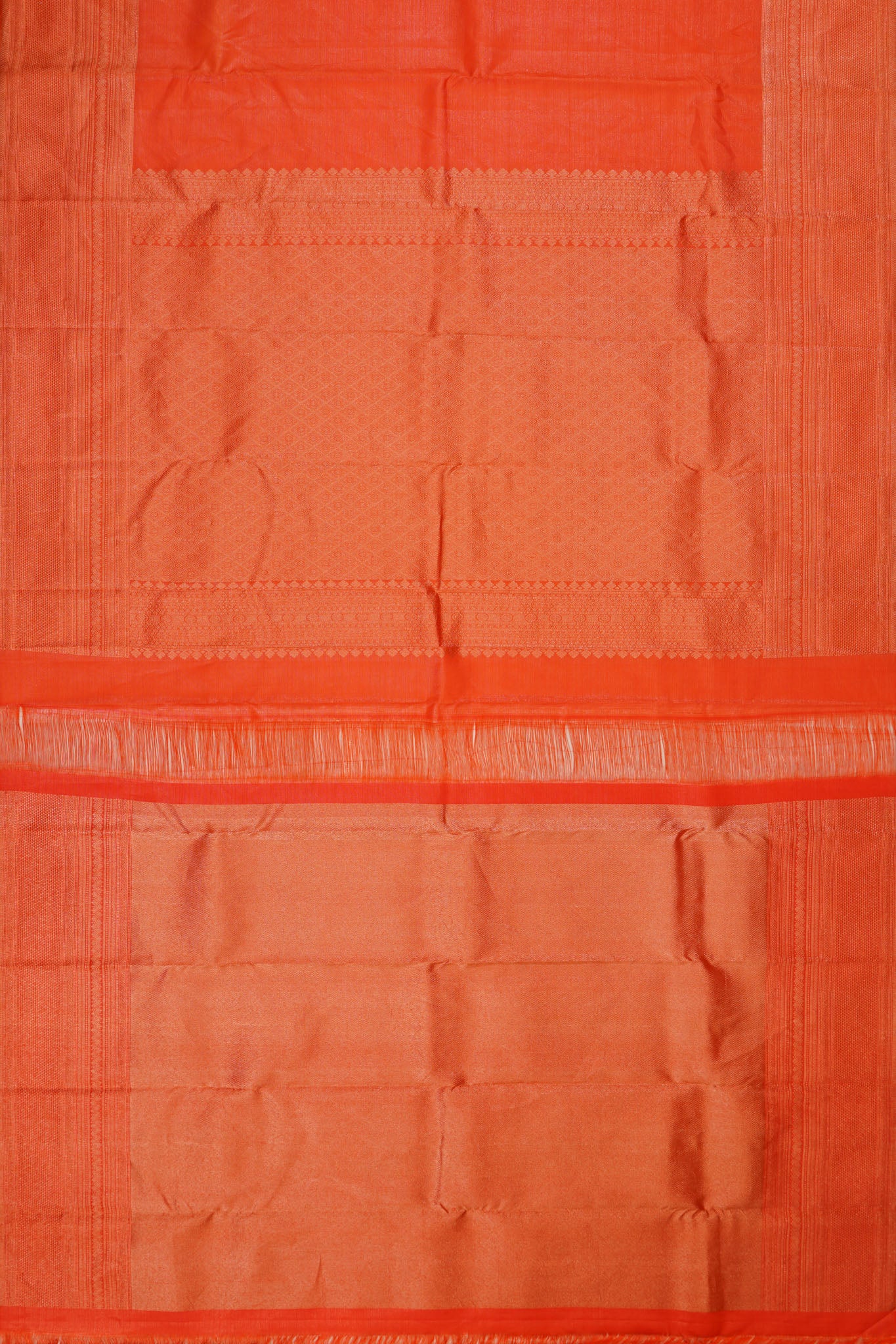 Taranga Kanchi Silk Tissue Oosi Lines Orange Saree